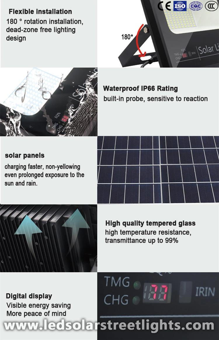 details of solar motion sensor flood lights